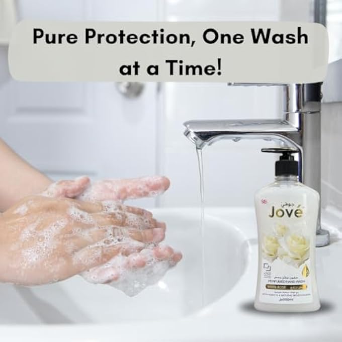 Jove HAND WASH WHITE ROSE 500ML | GENTLE & MOISTURIZING HAND CLEANSER | INFUSED WITH WHITE ROSE EXTRACTS | SOFT & HYDRATED HANDS | PH BALANCED & PARABEN-FREE | LONG-LASTING FLORAL FRAGRANCE - Image 5